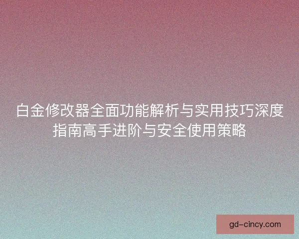 白金修改器全面功能解析与实用技巧深度指南高手进阶与安全使用策略